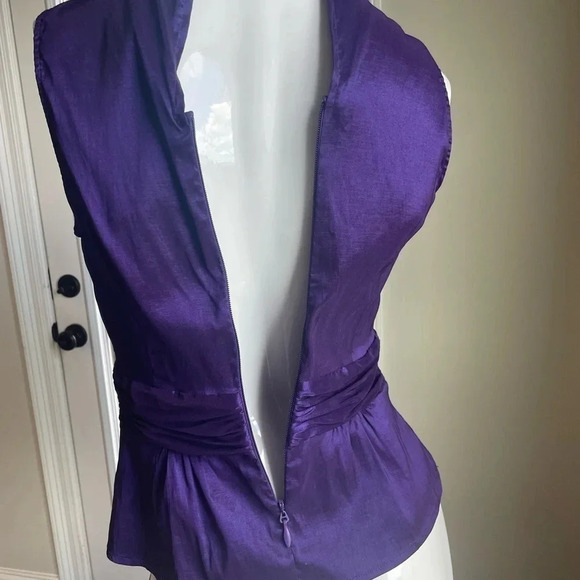 Gabrielle Union Sleeveless Deep Purple Shell sleeveless top size XS - Picture 5 of 9